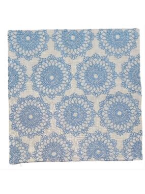 Elegant Blue Crochet Lace 18x18 Pillow Cover NIP